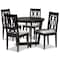 Baxton Studio Julie Grey Upholstered and Dark Brown Finished Wood 5-Piece Dining Set 170-9734-10898 - alternate 1